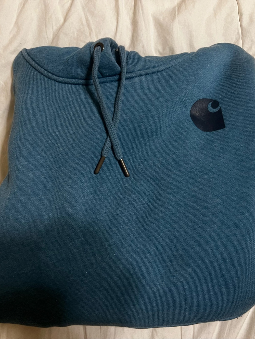 Carhartt Men’s Teal Crewneck Hoodie with Chest Logo